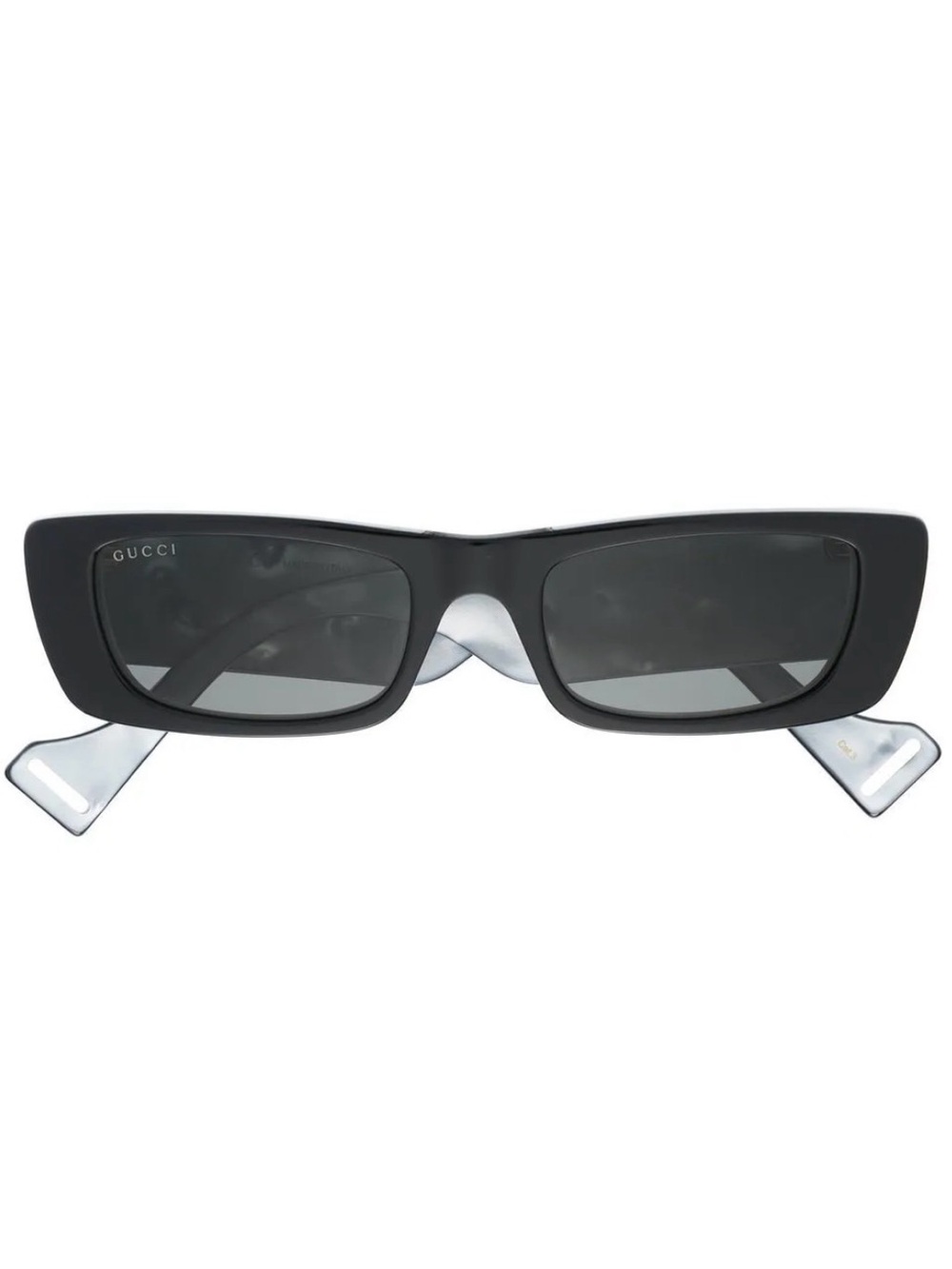 Gucci Men's Black Rectangular Sunglasses with Gray Lenses - Picture 1 of 7